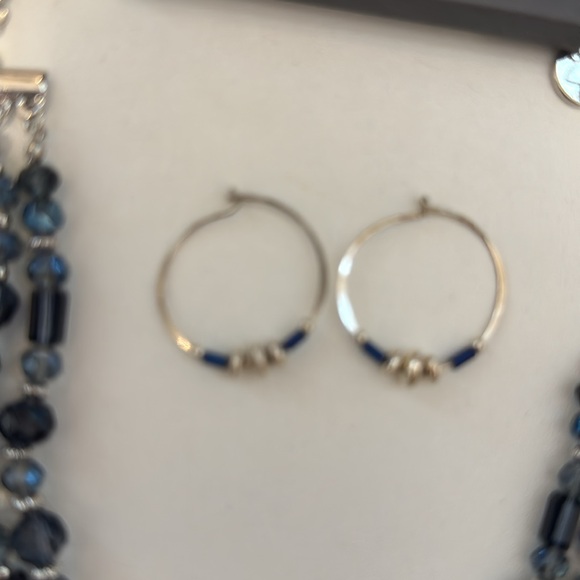 🎉 Host Pick-New, Claiborne Blue crystal Necklace with Earrings 🎉 - Picture 3 of 4